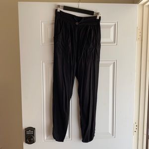 High waisted black trousers